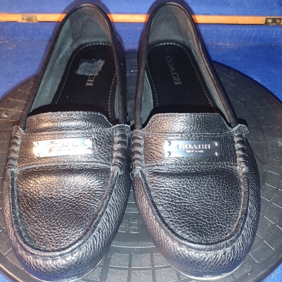 Coach New York Black Pebbled Leather Loafers Sz. 9B-US, 39-EU - Picture 1 of 8